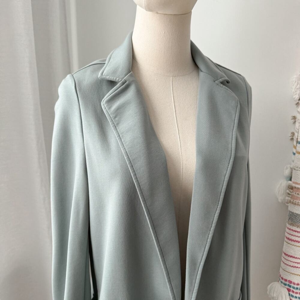 Athleta Eastbound Minimalist Seafoam Sage Green Open Front Blazer Women’s Size 4 - Picture 5 of 13